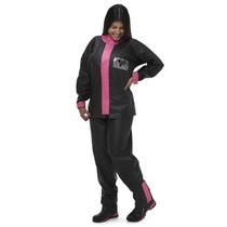 Capa chuva pvc feminina tornado preto/rosa (ex) pantaneiro