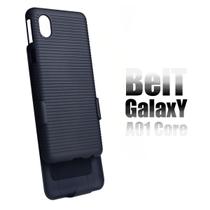 Capa Clip Belt Compatível Galaxy A01 Core A013 5.3 Suporte Cinto E Mesa + Pel. Vidro 3D + Pel. Câmera - Cell In Power25