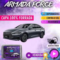 Capa Cobrir Carro BYD QUIN PRO 100% Forrada Armada Force 100% Impermeável Forro Total Protege Sol Chuva Poeira Lona Proteção Automotiva Hatch e Sedan