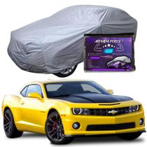 Capa Cobrir Carro CAMARO 100% Forrada Armada Force 100% Impermeável Forro Total Protege Sol Chuva Poeira Lona Proteção Automotiva Hatch e Sedan