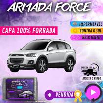 Capa Cobrir Carro CAPTIVA 100% Forrada Armada Force 100% Impermeável Forro Total Protege Sol Chuva Poeira Lona Proteção Automotiva Hatch e Sedan