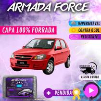 Capa Cobrir Carro CELTA 100% Forrada Armada Force 100% Impermeável Forro Total Protege Sol Chuva Poeira Lona Proteção Automotiva Hatch e Sedan