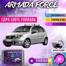 Capa Cobrir Carro CITOREN C3 ANTIGO 100% Forrada Armada Force 100% Impermeável Forro Total Protege Sol Chuva Poeira Lona Proteção Automotiva