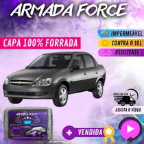 Capa Cobrir Carro CLASSIC SEDAN 100% Forrada Armada Force 100% Impermeável Forro Total Protege Sol Chuva Poeira Lona Proteção Automotiva Hatch e Sedan