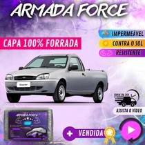 Capa Cobrir Carro COURIER 100% Forrada Armada Force 100% Impermeável Forro Total Protege Sol Chuva Poeira Lona Proteção Automotiva Hatch e Sedan