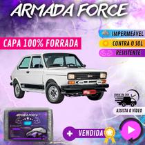 Capa Cobrir Carro FIAT 147 100% Forrada Armada Force 100% Impermeável Forro Total Protege Sol Chuva Poeira Lona Proteção Automotiva Hatch e Sedan