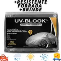 Capa Cobrir Carro Forrada 100% Impermeável UV-BLOCK Protege Sol Chuva Poeira P M G Hatch e Sedan