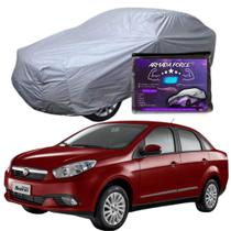 Capa Cobrir Carro GRAND SIENA 100% Forrada Armada Force 100% Impermeável Forro Total Protege Sol Chuva Poeira Lona Proteção Automotiva Hatch e Sedan