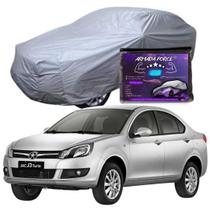 Capa Cobrir Carro JAC J3 TURIN 100% Forrada Armada Force 100% Impermeável Forro Total Protege Sol Chuva Poeira Lona Proteção Automotiva Hatch e Sedan