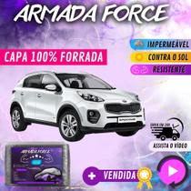 Capa Cobrir Carro KIA SPORTAGE 100% Forrada Armada Force 100% Impermeável Forro Total Protege Sol Chuva Poeira Lona Proteção Automotiva Hatch e Sedan