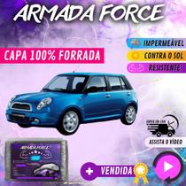 Capa Cobrir Carro LIFAN 320 100% Forrada Armada Force 100% Impermeável Forro Total Protege Sol Chuva Poeira Lona Proteção Automotiva Hatch e Sedan