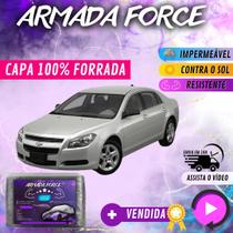 Capa Cobrir Carro MALIBU 100% Forrada Armada Force 100% Impermeável Forro Total Protege Sol Chuva Poeira Lona Proteção Automotiva Hatch e Sedan