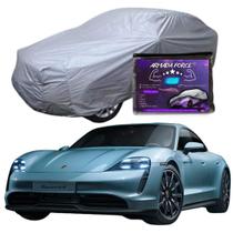 Capa Cobrir Carro PORSCHE TAYCAN 100% Forrada Armada Force 100% Impermeável Forro Total Protege Sol Chuva Lona Proteção Automotiva Hatch e Sedan