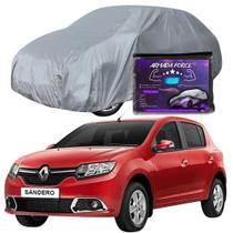 Capa Cobrir Carro SANDERO 100% Forrada Armada Force 100% Impermeável Forro Total Protege Sol Chuva Lona Proteção Automotiva