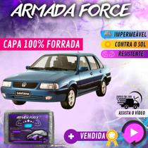 Capa Cobrir Carro SANTA 100% Forrada Armada Force 100% Impermeável Forro Total Protege Sol Chuva Lona Proteção Automotiva