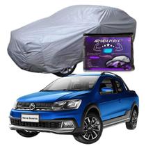 Capa Cobrir Carro SAVEIRO 100% Forrada Armada Force 100% Impermeável Forro Total Protege Sol Chuva Poeira Lona Proteção Automotiva Hatch e Sedan