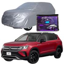 Capa Cobrir Carro TAOS 100% Forrada Armada Force 100% Impermeável Forro Total Protege Sol Chuva Poeira Lona Proteção Automotiva Hatch e Sedan