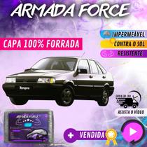 Capa Cobrir Carro TEMPRA 100% Forrada Armada Force 100% Impermeável Forro Total Protege Sol Chuva Poeira Lona Proteção Automotiva Hatch e Sedan