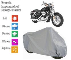 Capa cobrir moto Custom 1200 100% Impermeável Proteção Total Bezzter