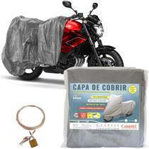 Capa Cobrir Moto Protetora Forrada Impermeável Anti Uv com Cadeado Universal Carrhel