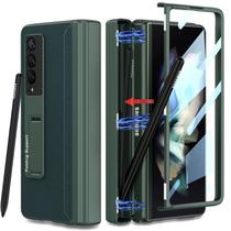 Capa COCOING para Samsung Galaxy Z Fold 3 com porta-canetas verde