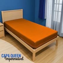Capa Colchão Impermeável Casal QUEEN LARANJA