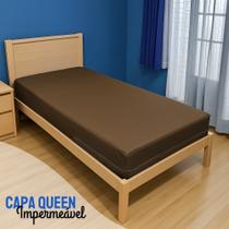 Capa Colchão Impermeável Casal QUEEN MARROM
