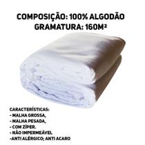 Capa Colchão MALHA GROSSA Box Solteiro 30cm Altura Com Zíper 100% Algodão Branca