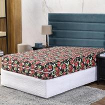 Capa Colchão Queen 30Cm Zíper Protetor Malha Estampada 1 Capa Colchão Queen 30Cm Zíper Protetor Malha Estampada 1