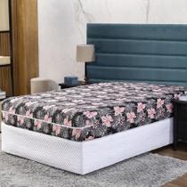 Capa Colchão Queen 30Cm Zíper Protetor Malha Estampada 1 Capa Colchão Queen 30Cm Zíper Protetor Malha Estampada 1