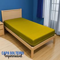 Capa Colchão Solteiro AMARELA Hospitalar Impermeável Com Zíper