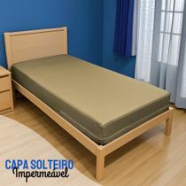 Capa Colchão Solteiro BEGE Hospitalar Impermeável Com Zíper