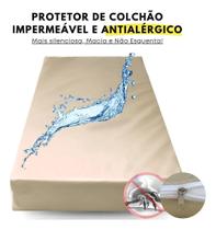 Capa Colchão Solteiro Hospitalar Impermeável Bege Antialérgi