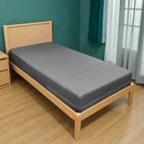 Capa Colchão Solteiro Impermeável Hospitalar Com Zíper - Cinza 78x188x16cm