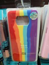 Capa colorida de telefone listra arco-íris silicone macio RedmiPocoX3 X3pro
