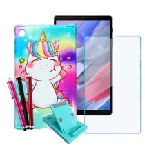 Capa colorida Unicórnio p/ Tablet Samsung Galaxy A7 Lite t220 T225 + Película + Caneta