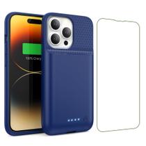 Capa com bateria Yacikos 7500 mAh para iPhone 13/13 Pro/14 Azul Capa com bateria Yacikos 7500 mAh para iPhone 13/13 Pro/14 Azul