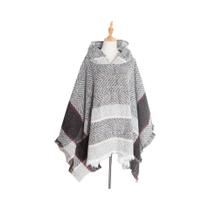 Capa Com Capuz Para Mulheres, Estilo Europeu-Americano, Padrão Chevron, Primavera, Outono E Inverno
