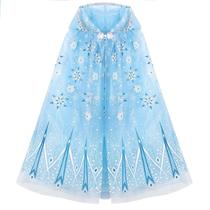 Capa com capuz Princess PHOGARY Snowflake azul tamanho 4-8 meninas