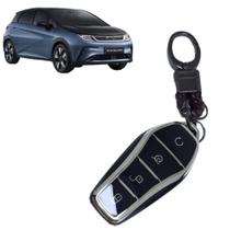 Capa com chaveiro Chave 4 Botão presencial Byd Mini Song Plus Dolphin Seal