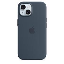 Capa com Magsafe para iPhone 15, Apple, Silicone Azul-tempestade
