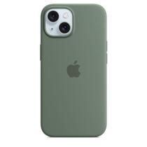 Capa com MagSafe para iPhone 15, Apple, Silicone, Verde-cipreste