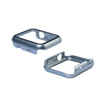 Capa com Película de Vidro Nerdcase Compatível com Apple Watch 42mm, Prata Cromado
