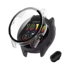 Capa com película + Plug compatível com Garmin Forerunner 165 ou 165 Music