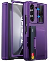 Capa com Porta-Cartões SIXBOX para Samsung Galaxy Z Fold 5 - Roxo Escuro Capa com Porta-Cartões SIXBOX para Samsung Galaxy Z Fold 5 - Roxo Escuro