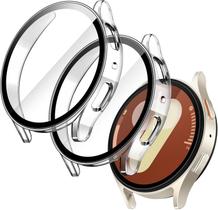Capa com Protetor de Tela para Samsung Galaxy Watch 7 40mm, Case Capinha Protetora Geral, Película de Vidro Temperado Em Capa com Protetor de Tela para Samsung Galaxy Watch 7 40mm, Case Capinha Protetora Geral, Película de Vidro Temperado Em