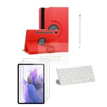 Capa com teclado bluetooth + Película de Vídro + Caneta touch para tablet Samsung Galaxy Tab S7 Fe