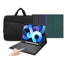 Capa Com Teclado c/ Touch Pad para iPad 9 th Geração + Luva de Proteção e Transporte Preta