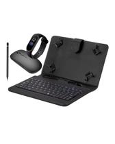 Capa com Teclado com Suporte + Caneta + Relógio + Mouse Para Tablet Redmi Pad 8.7 Polegadas