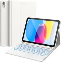 Capa com teclado Compativel iPad (A16) 11ª/10ª geração 11 polegadas 2025/10.9 polegadas 2022, teclado destacável retroil